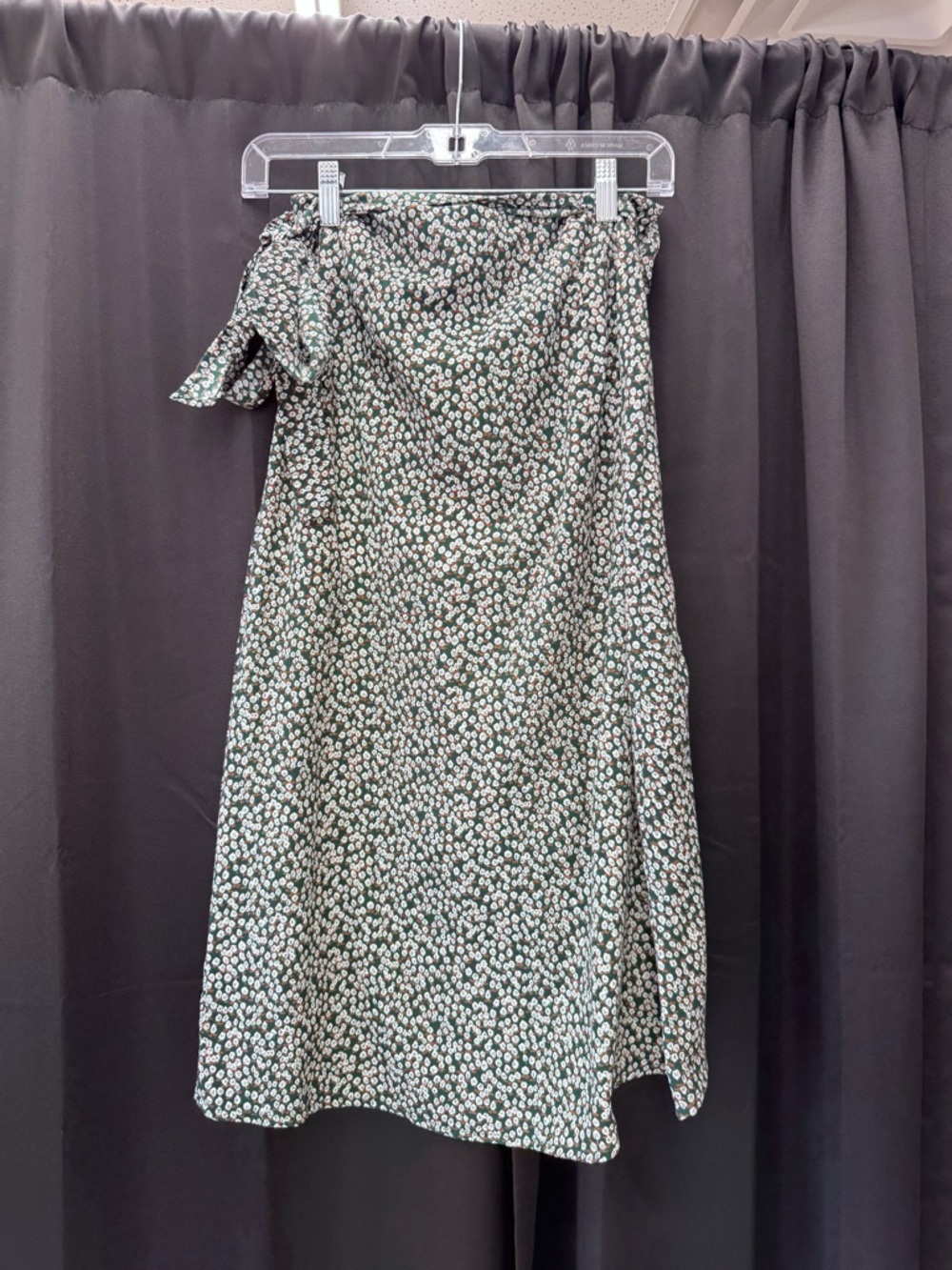 Princess Polly Green Floral Wrap Midi Skirt with Side Tie - Picture 4 of 5
